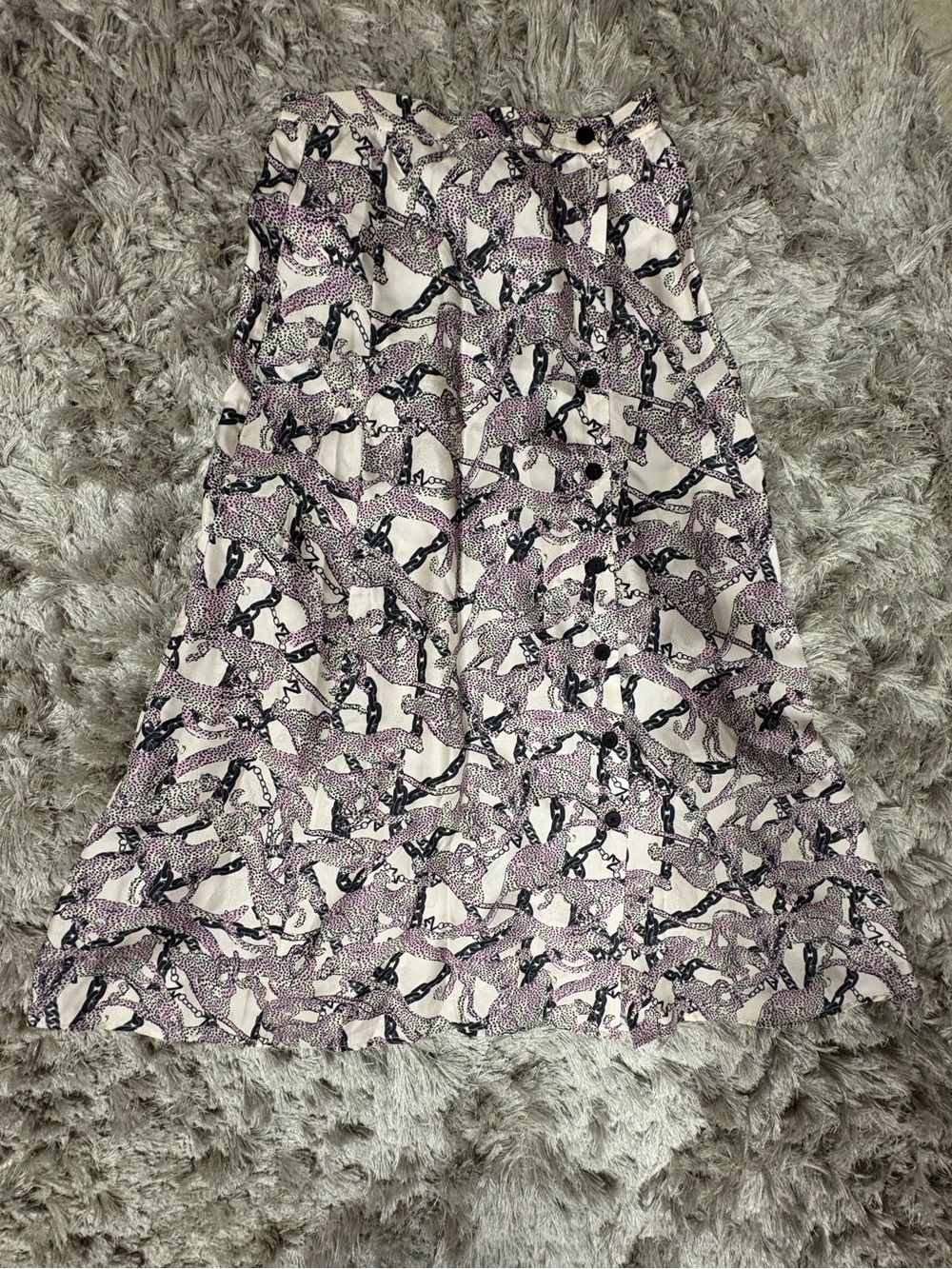 Zadig & Voltaire Women's Printed A-Line Midi Skirt 100%silk size34